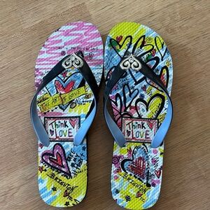 Brighton Colorful Graffiti Heart Sandals